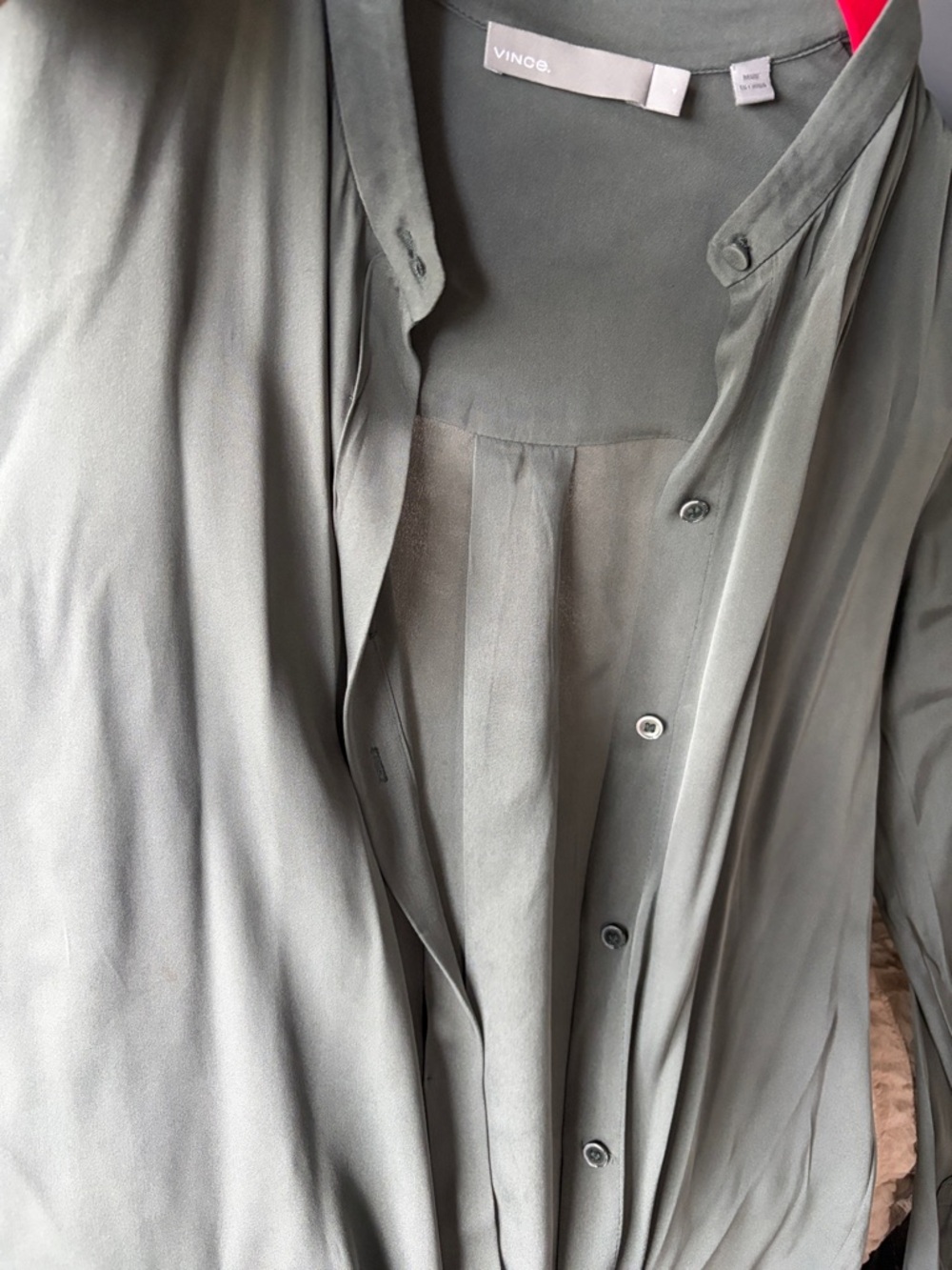 Vince Sage Green Button-Down Blouse